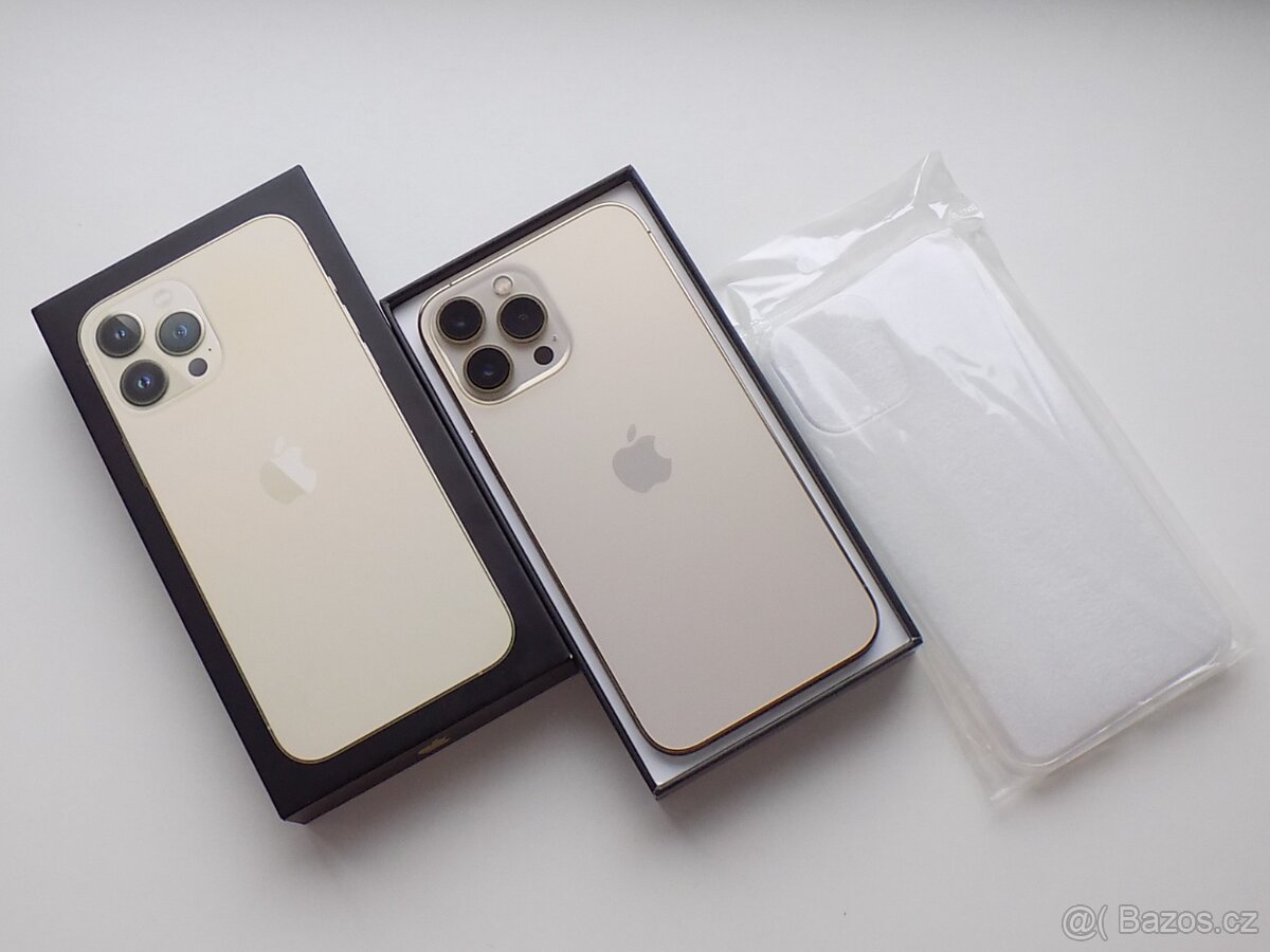 APPLE iPhone 13 Pro Max 256GB Gold - ZÁRUKA - JAKO NOVÝ