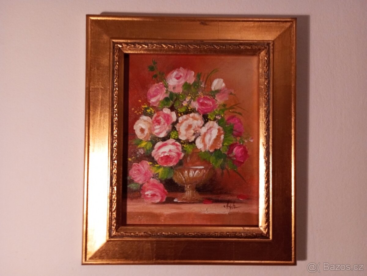 Olejomalba na plátně - zdobený rám 310x260mm - 33 -