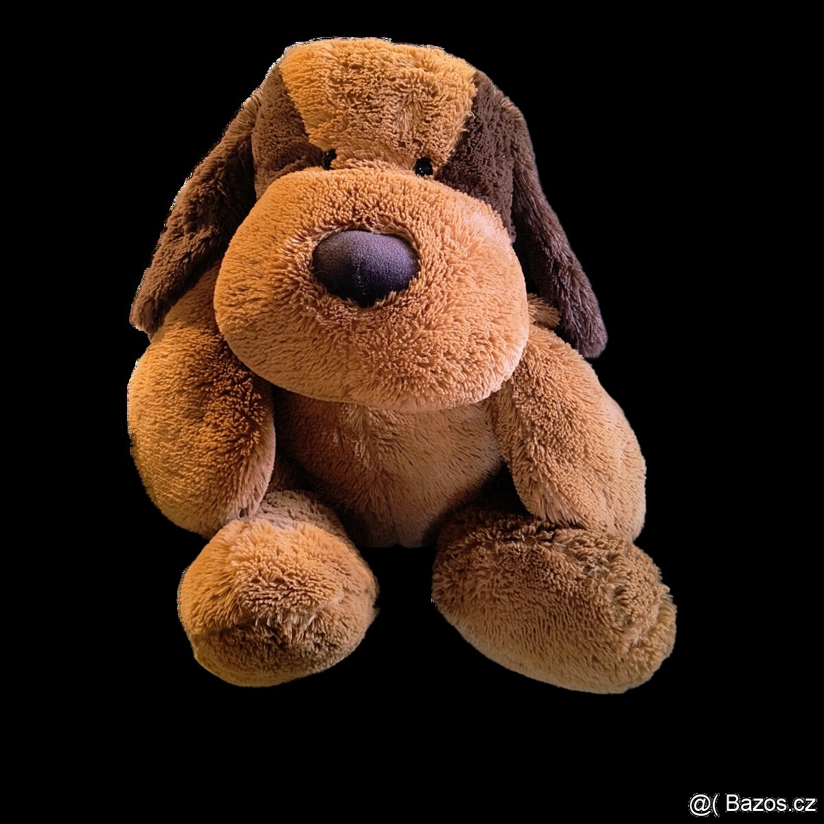 Velký hnědý plyšový pes, vel. 80 cm