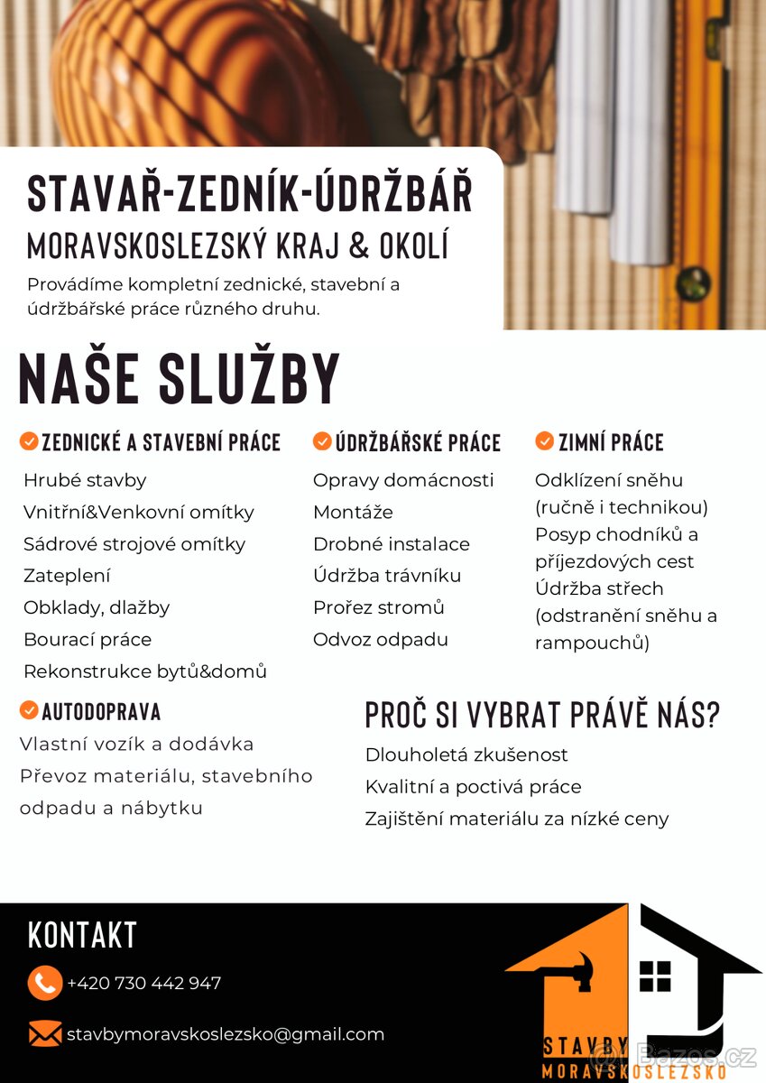 STAVAŘ – ZEDNÍK – ÚDRŽBÁŘ
