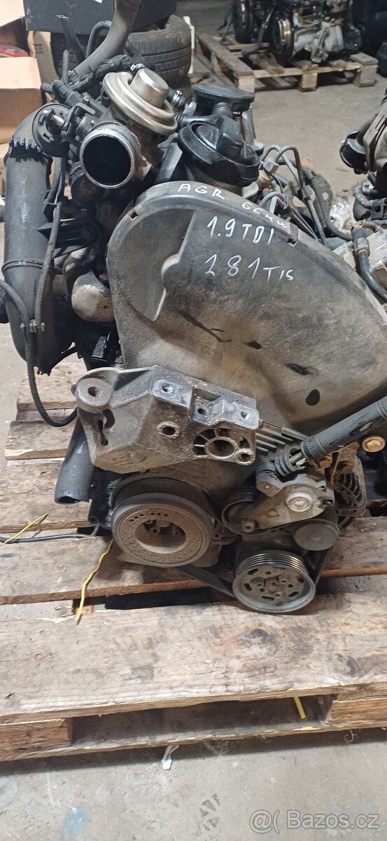 Motor AGR Škoda, Vw - 1.9 TDI 66 kW najeto 281tis