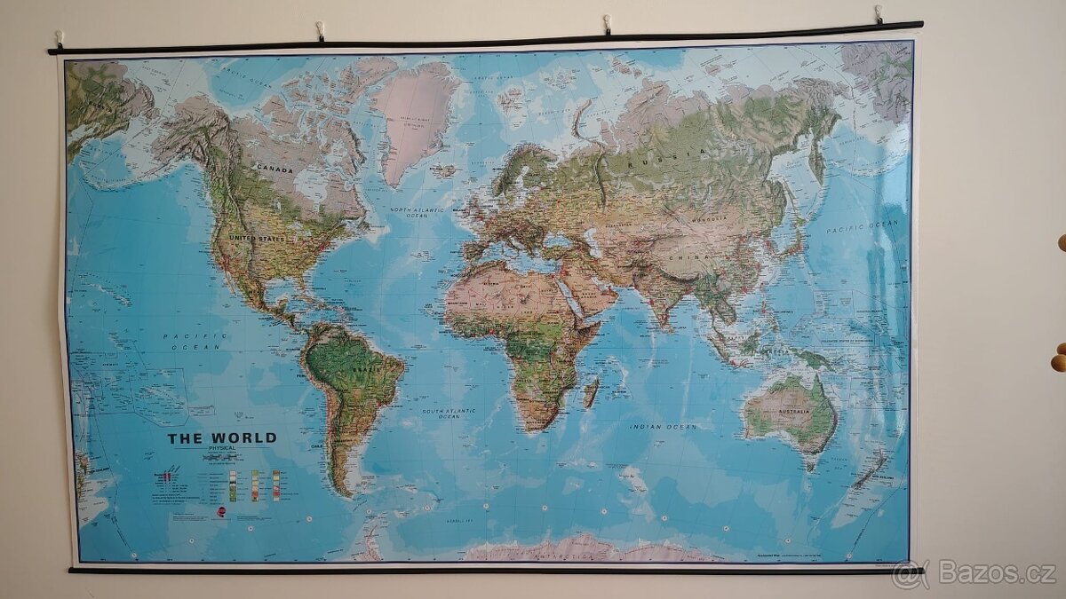 Svět - nástěnná politická mapa 195 x 120 cm (ANGL.)