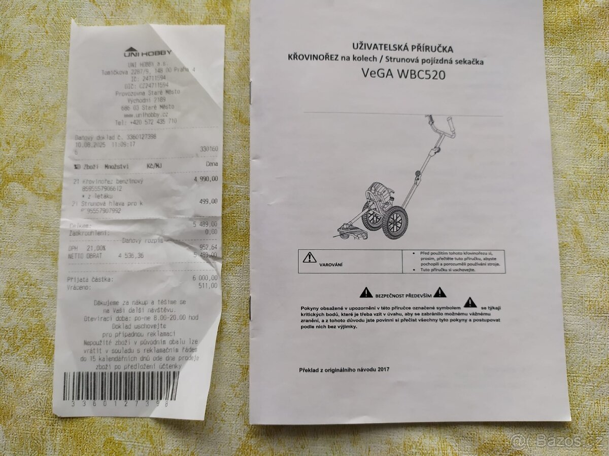 VeGA WBC 520 - křovinořez na kolech - NEJ CENA