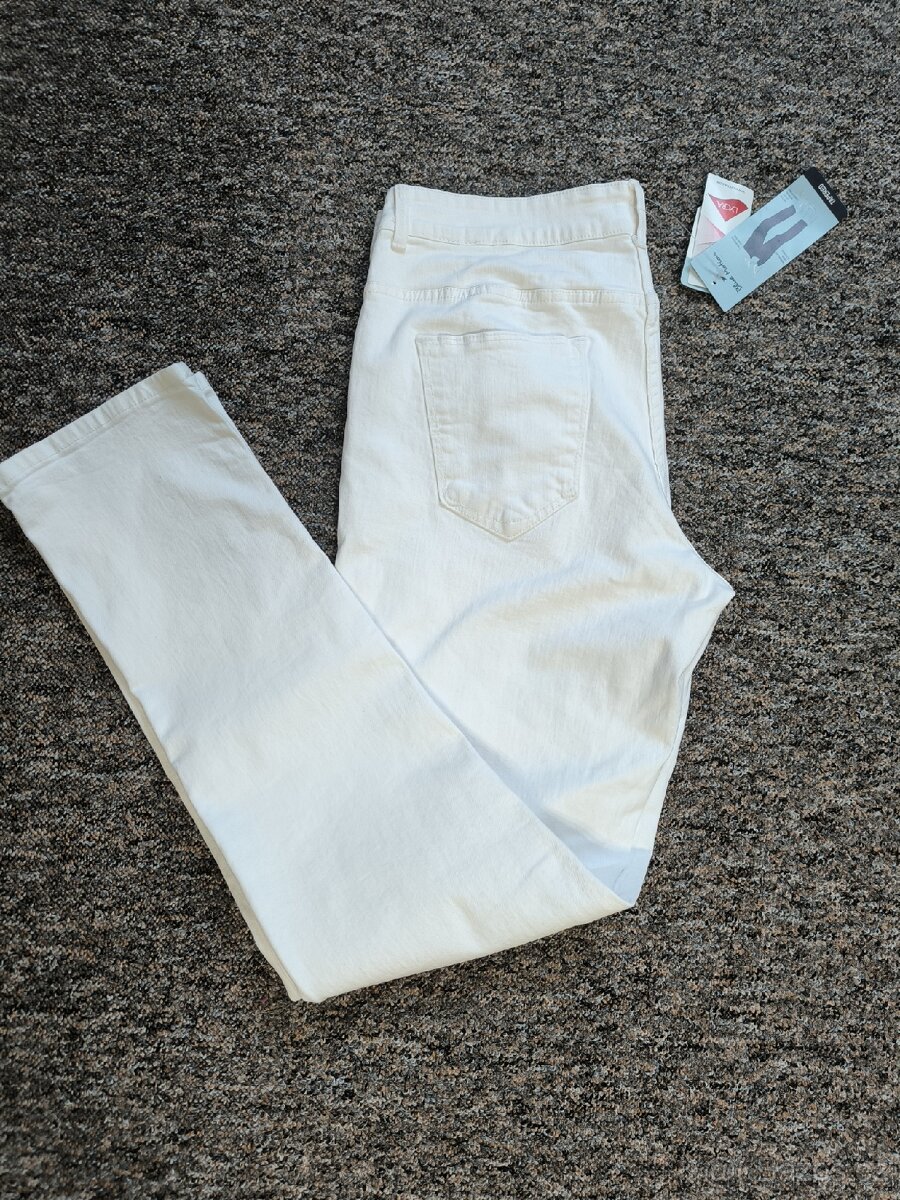 Bílé skinny džíny Blue Motion XL Nové