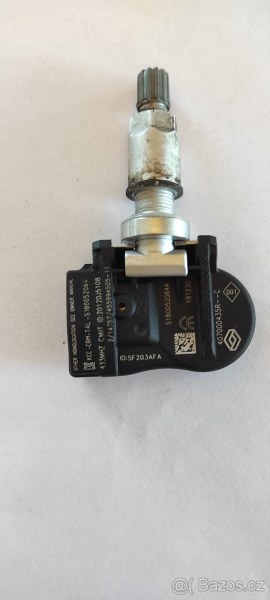 snímače tlaku - ventilky TPMS na Renault