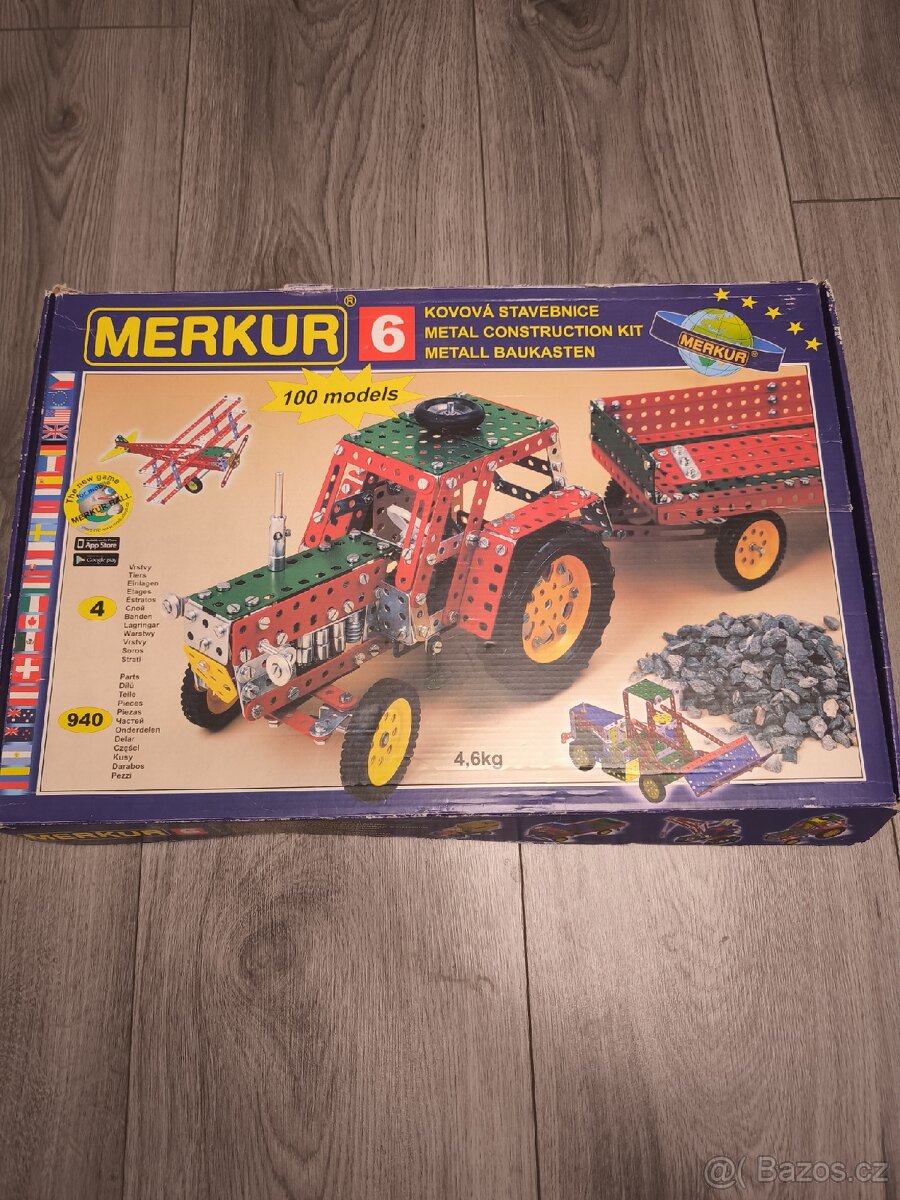 Stavebnice Merkur – velká sada 100 modelů, velmi dobrý stav