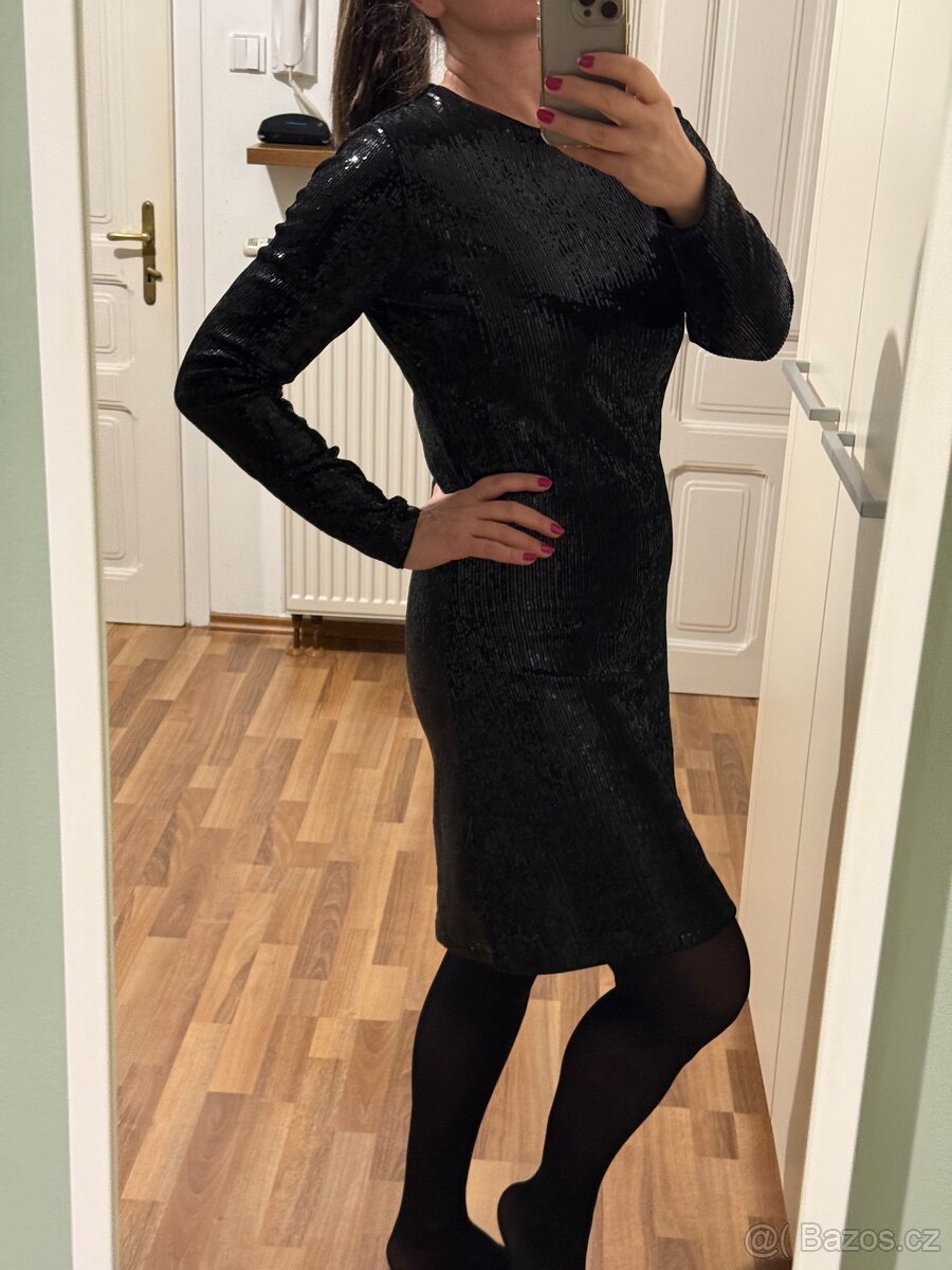 Flitrové společenské šaty, vel. L