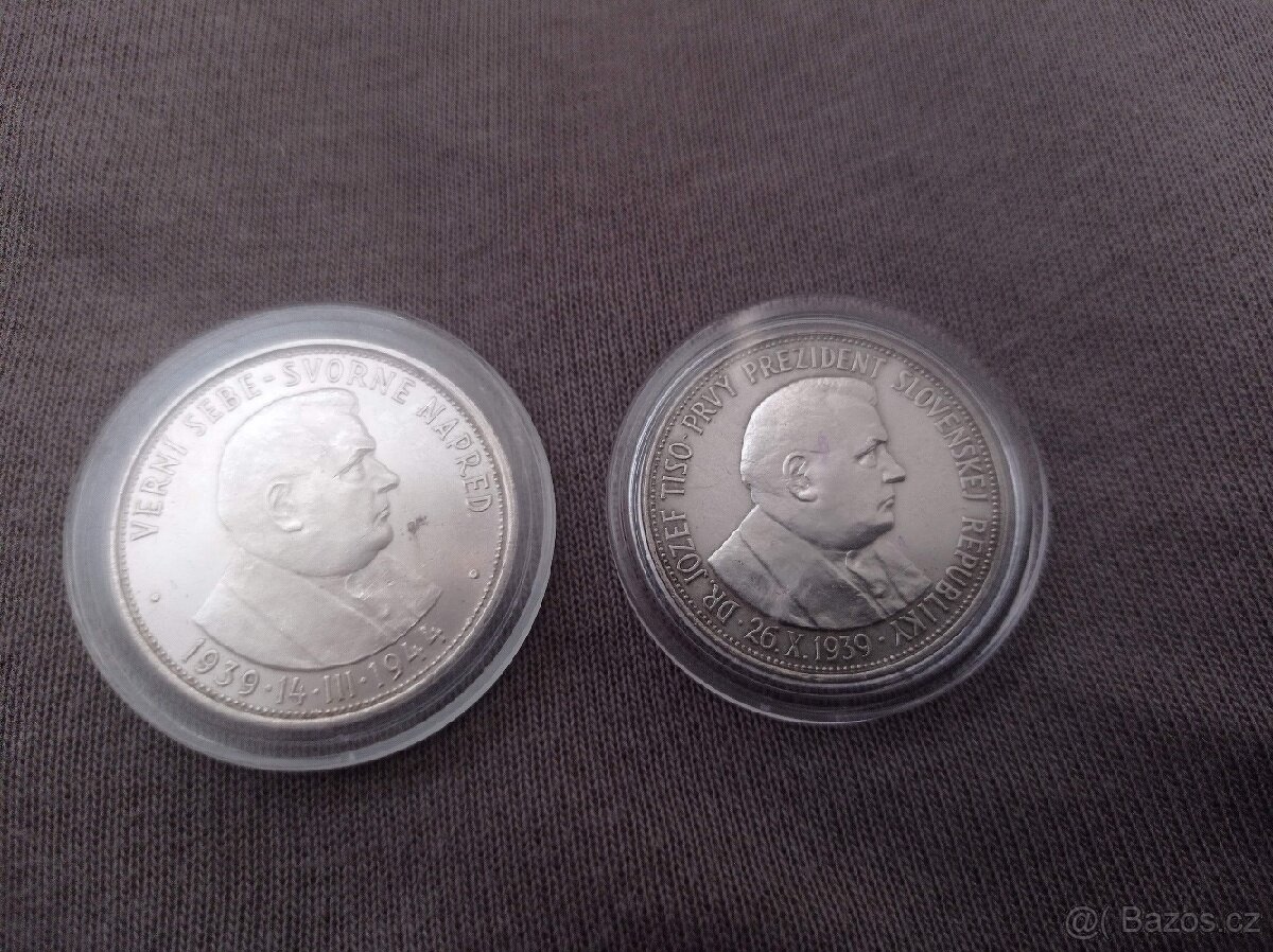 20 KS 1939 TISO - SLOVENSKO - stříbrná mince - vzácná