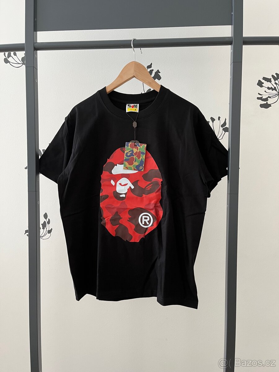 BAPE Color Camo Big Ape Head Tee Black/Red -M-