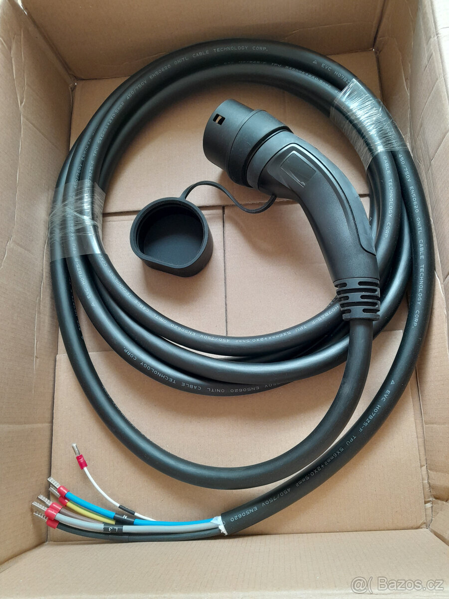Nový kabel k wallboxu 5m konektor Typ 2 32A