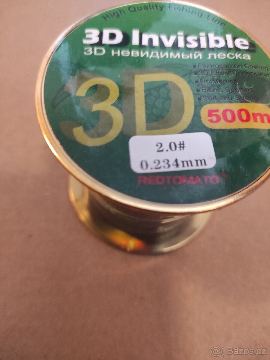 Rybářský vlasec 3D Invisible 500m. 0.234 mm.