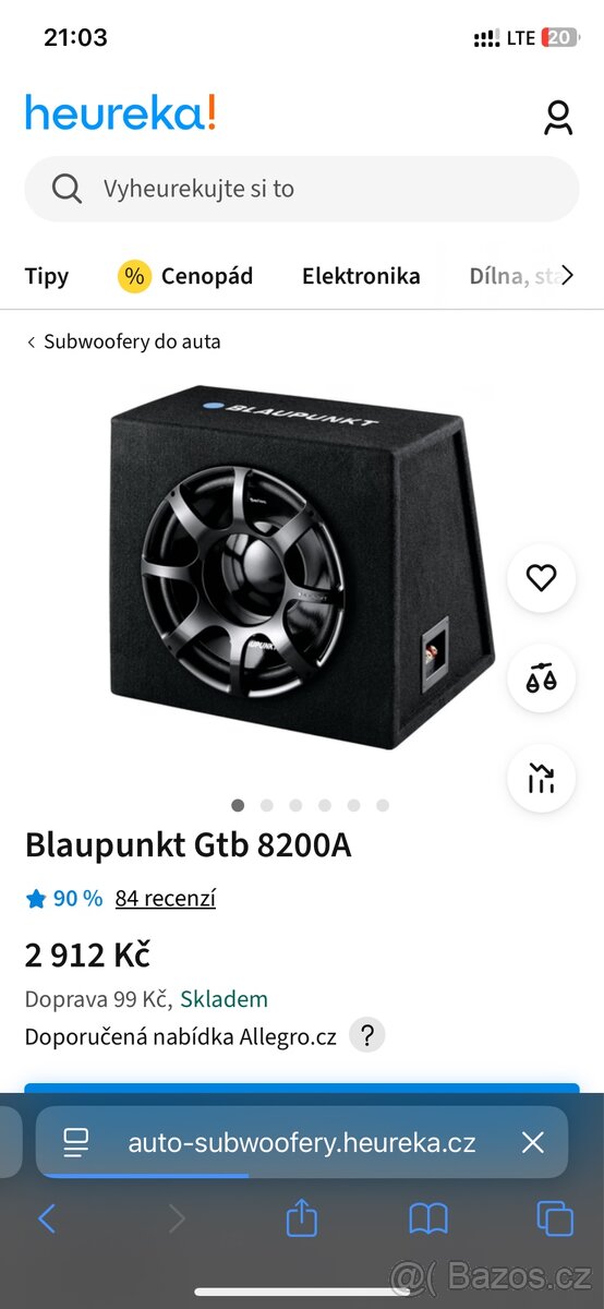 Subwoofer plus zesilovač