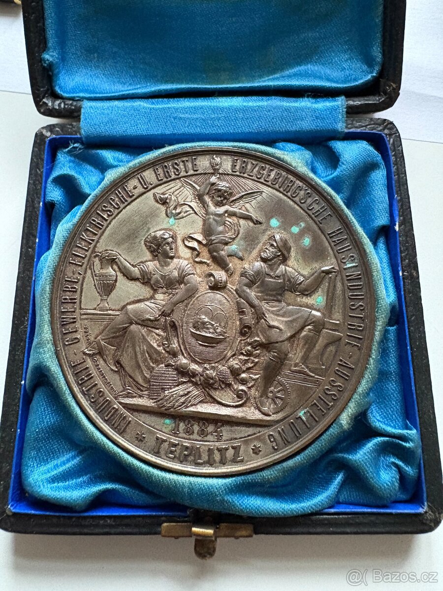 Medaile v originální krabičce - Teplice 1884