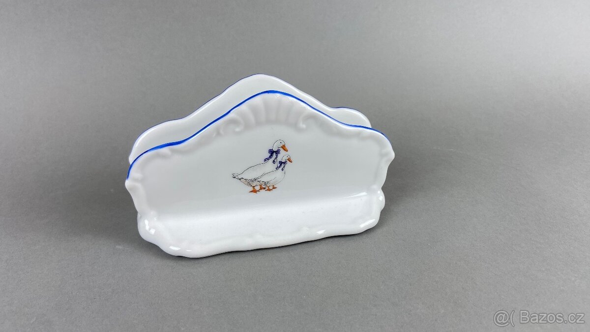 Stojánek na ubrousky husičky, MZ, modrá linka