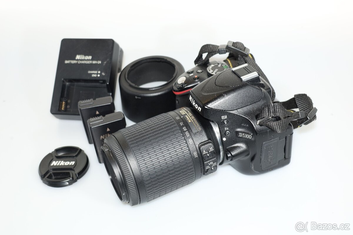Nikon D5100 + 55-200 VR | 2× baterie, nabíječka, SD karta