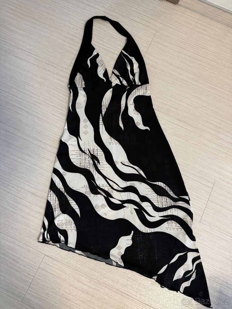 Černo-bílé šaty se třpytkami, velikost 36