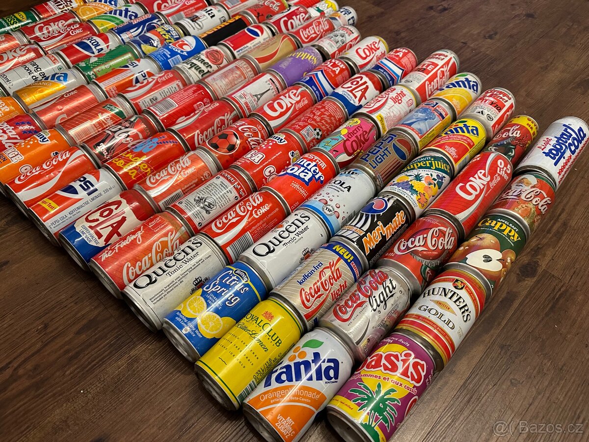 Staré plechovky Coca Cola , Pepsi, Sprite , Fanta