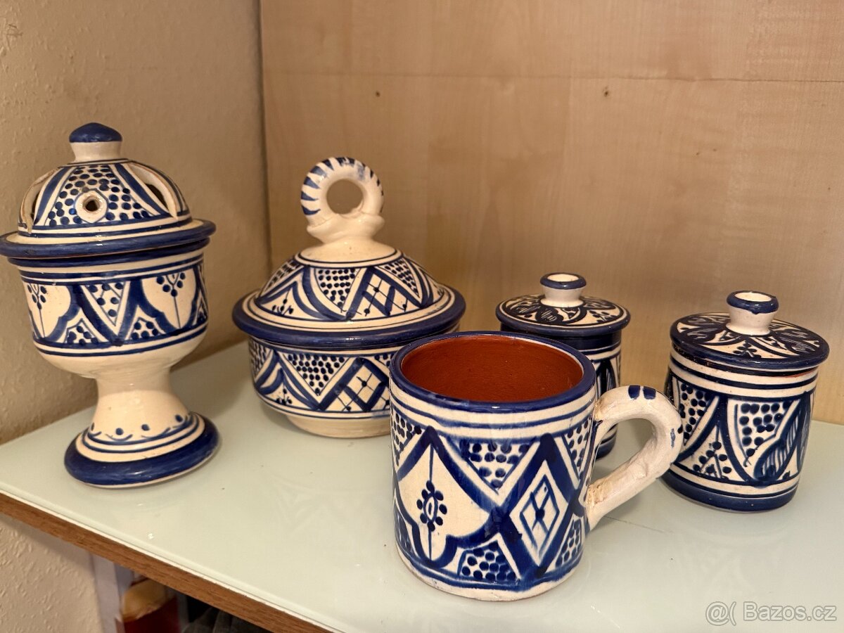 Orientální marocká keramická sada nádobí
