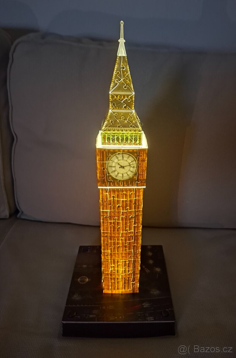 3D puzzle Big Ben svítící