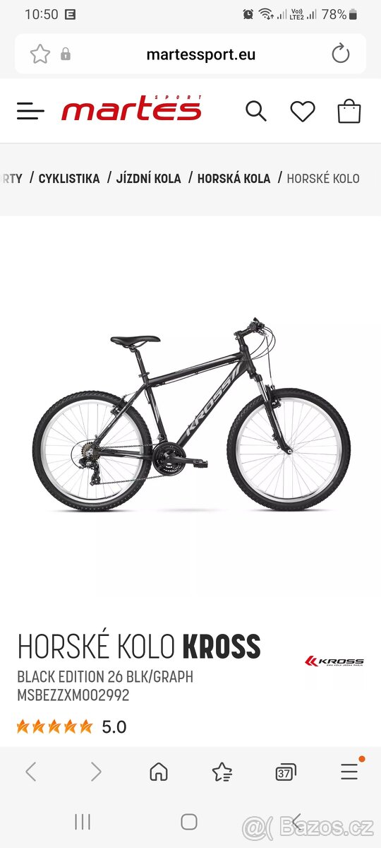 Horské kolo KROSS BLACK EDITION 26 BLK/GRAPH