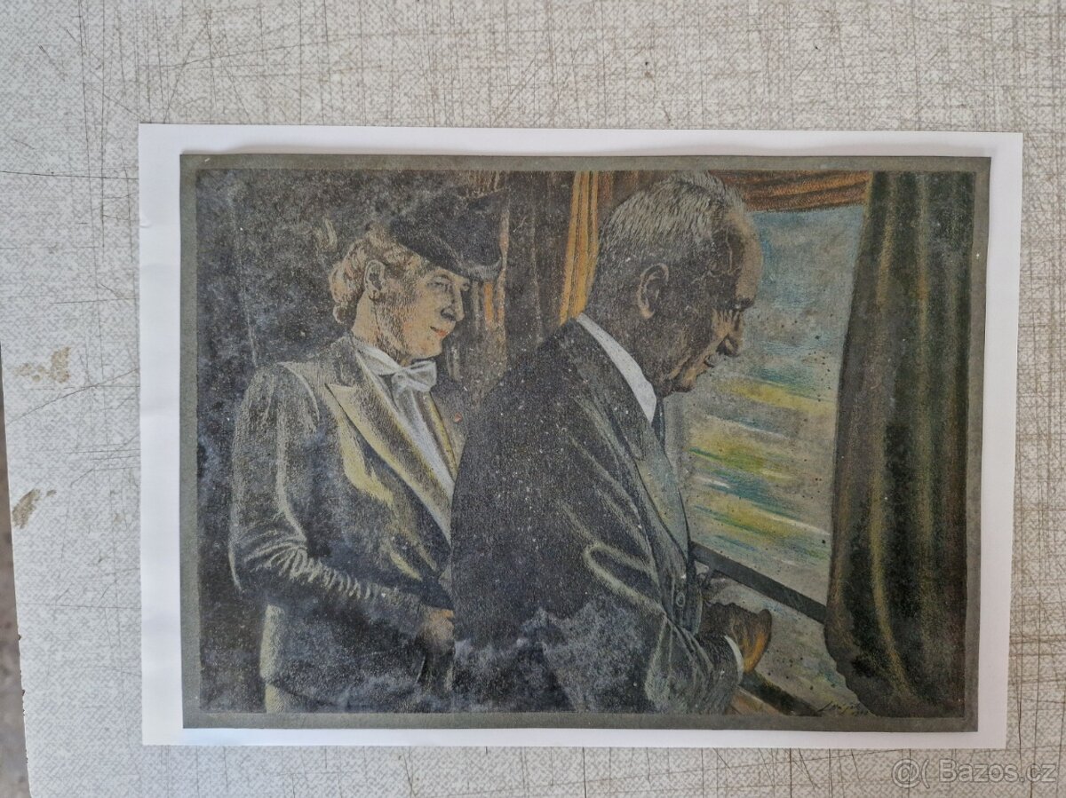 Lept s akvatintou, později ručně kolorovaný