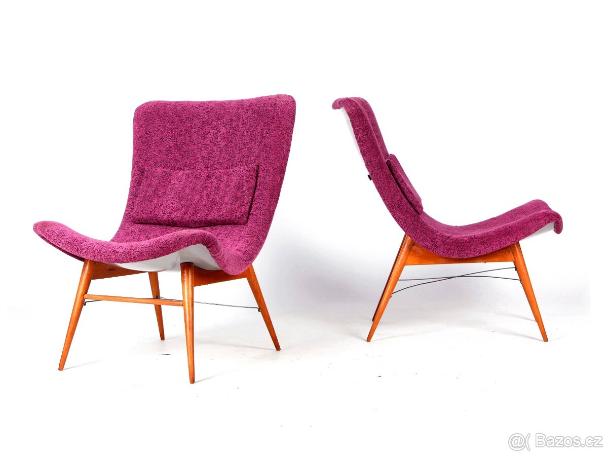 Designová skeletová retro křesla M. Navrátil