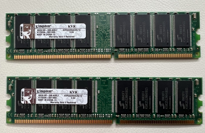 RAM 2x1GB 333 MHz Kingston