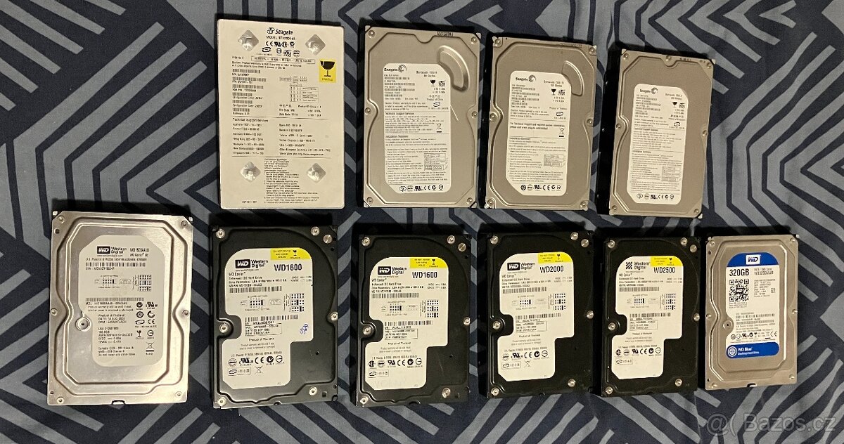PATA hard disky, HDD 3,5", odzkoušené, cena od 89,- kus