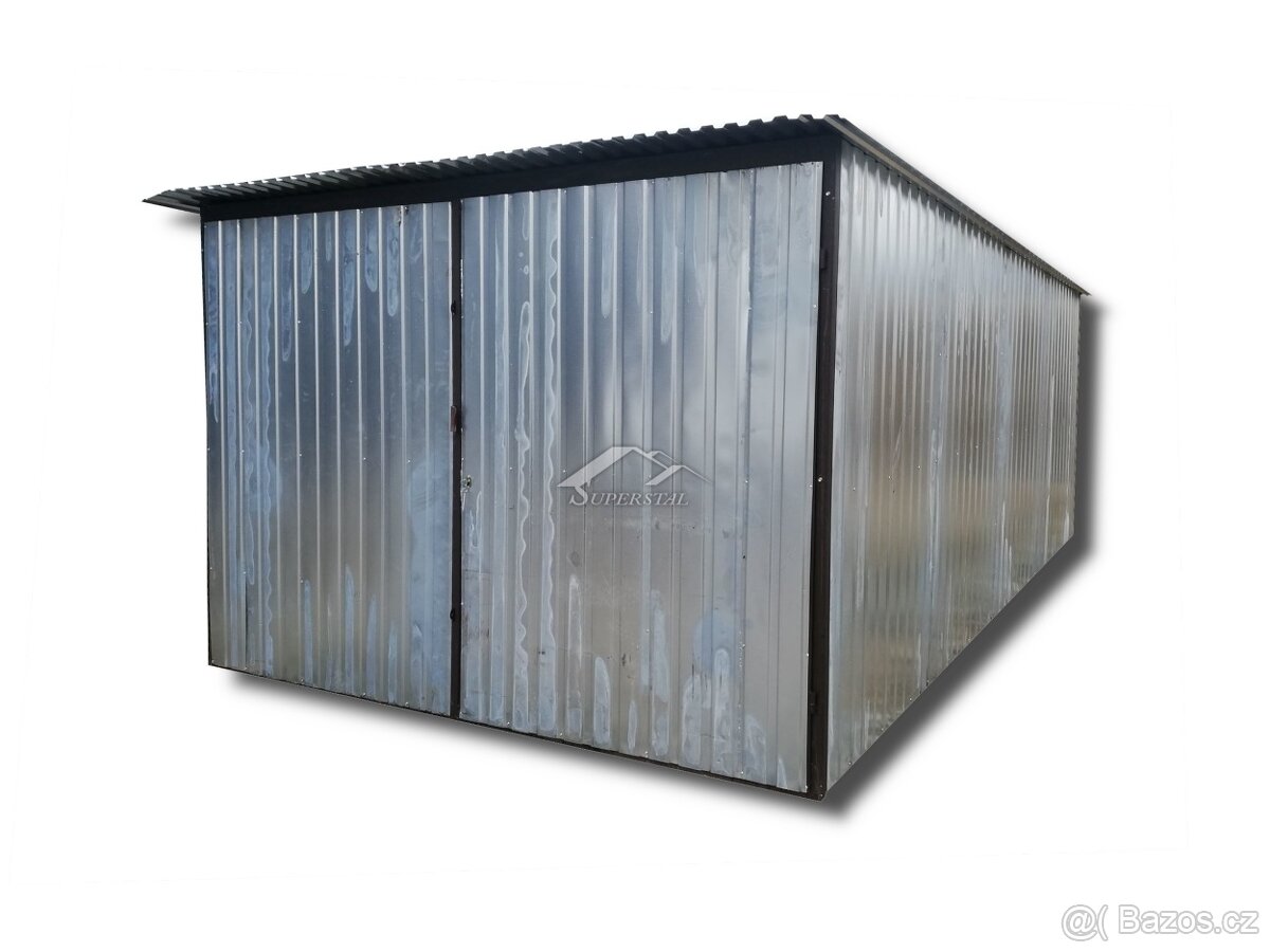 Plechová pultová garáž 5x3m