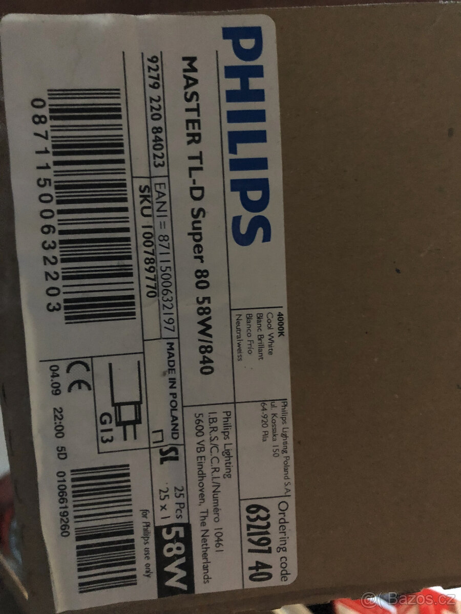 Zářivka 58W/840 TL-D Philips více kusů