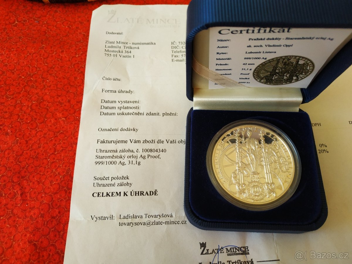 Pražský dukát Staroměstský orloj 31,1 g proof