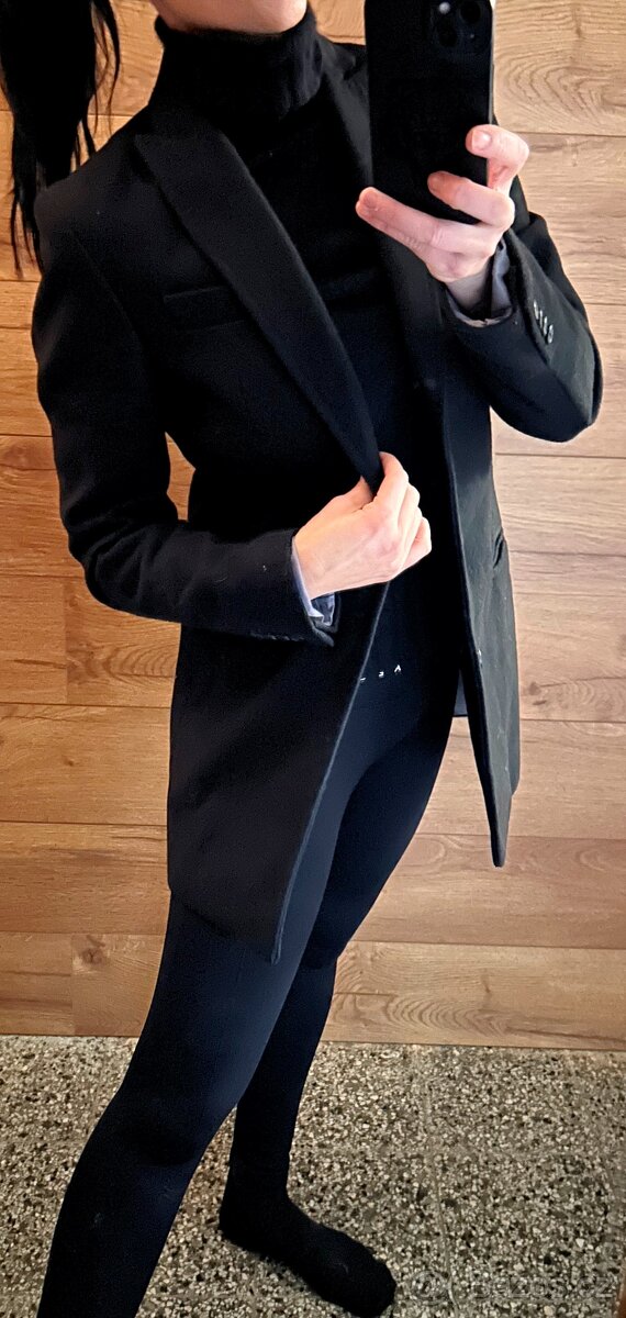 FREE JOI ITALY LUXUSNÍ VLNĚNÝ DÁMSKÝ SLIM  KABÁT 38 ❤️