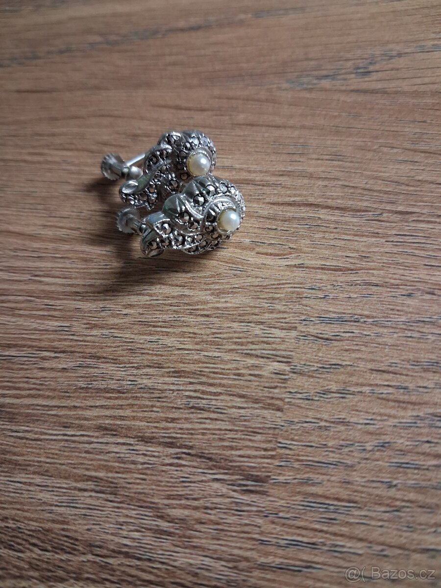 Stříbrné náušnice - Perličky