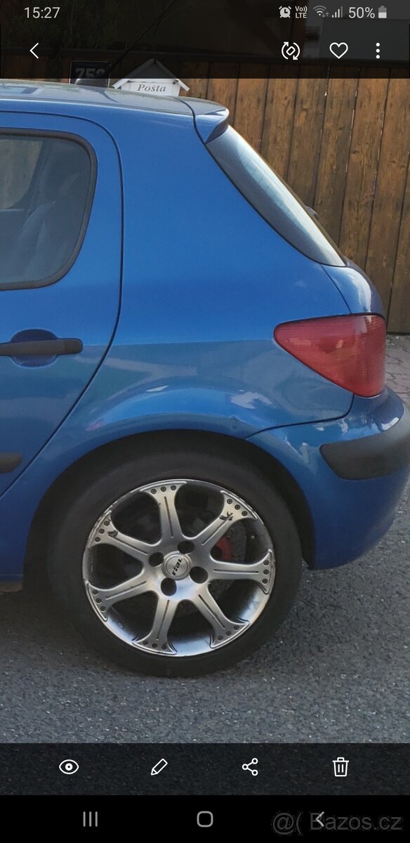 Alu kola RIAL Germany 7,5J x 17H2 s letni pneu - Peugeot 307