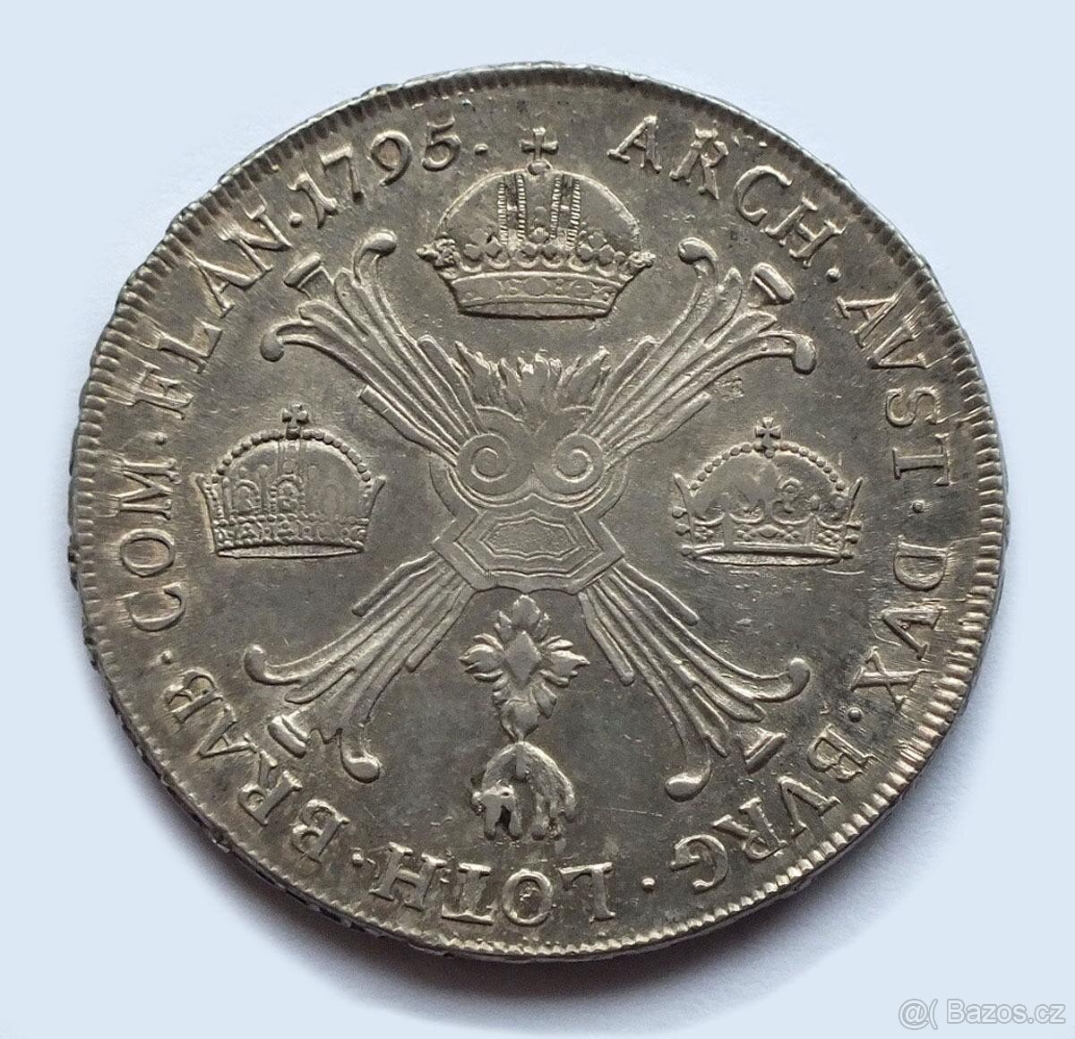 František II., tolar křížový 1795 H, Hall, 40 mm, 29,48 g,Ag