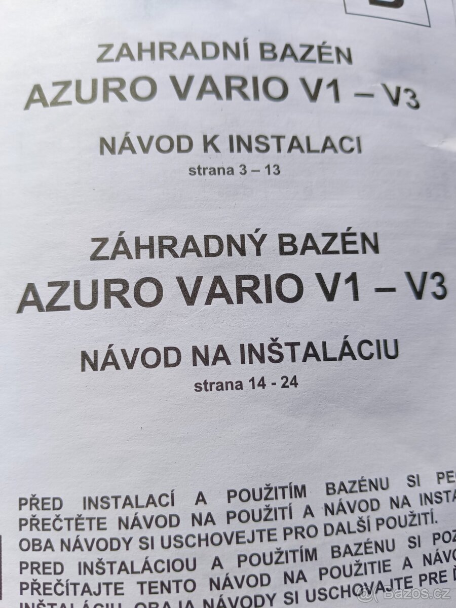 Bazén s příslušenstvím
