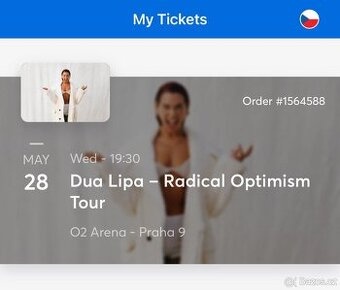 Dua Lipa 28.5 2 místa ke stání