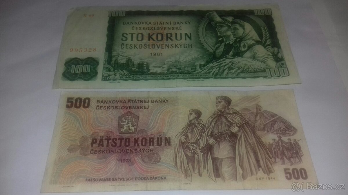 Bankovky a mince Československo