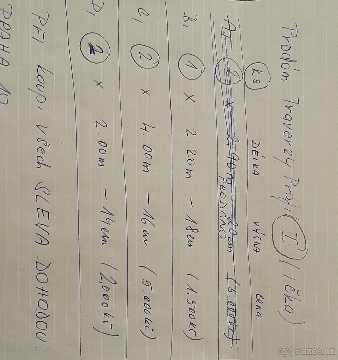 PRODÁM TRAVERZY PRofil I Ičko