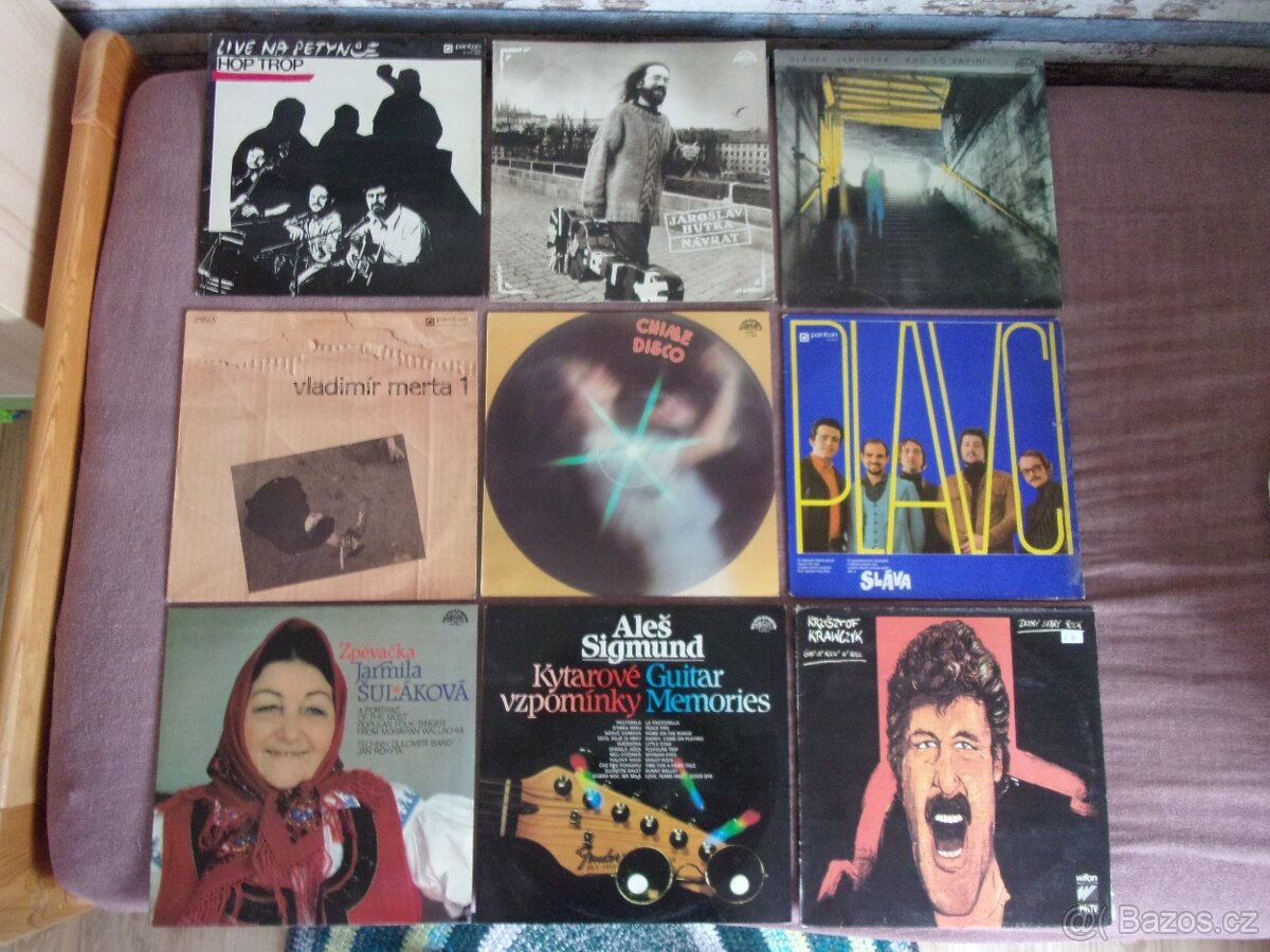 9x LP - GRAMOFONOVÁ DESKA - COUNTRY, FOLK, POP, ROCK...