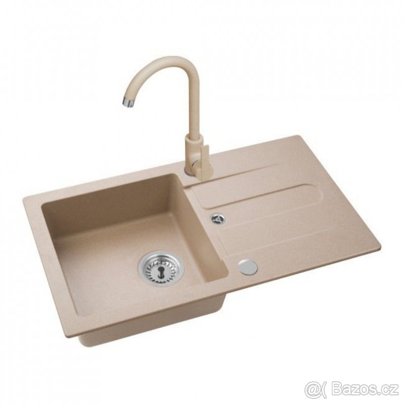 GRANITOVÝ KUCHYŇSKÝ DŘEZ ALVEUS CORTINA 110 + BATERIE/BÉŽOVÁ