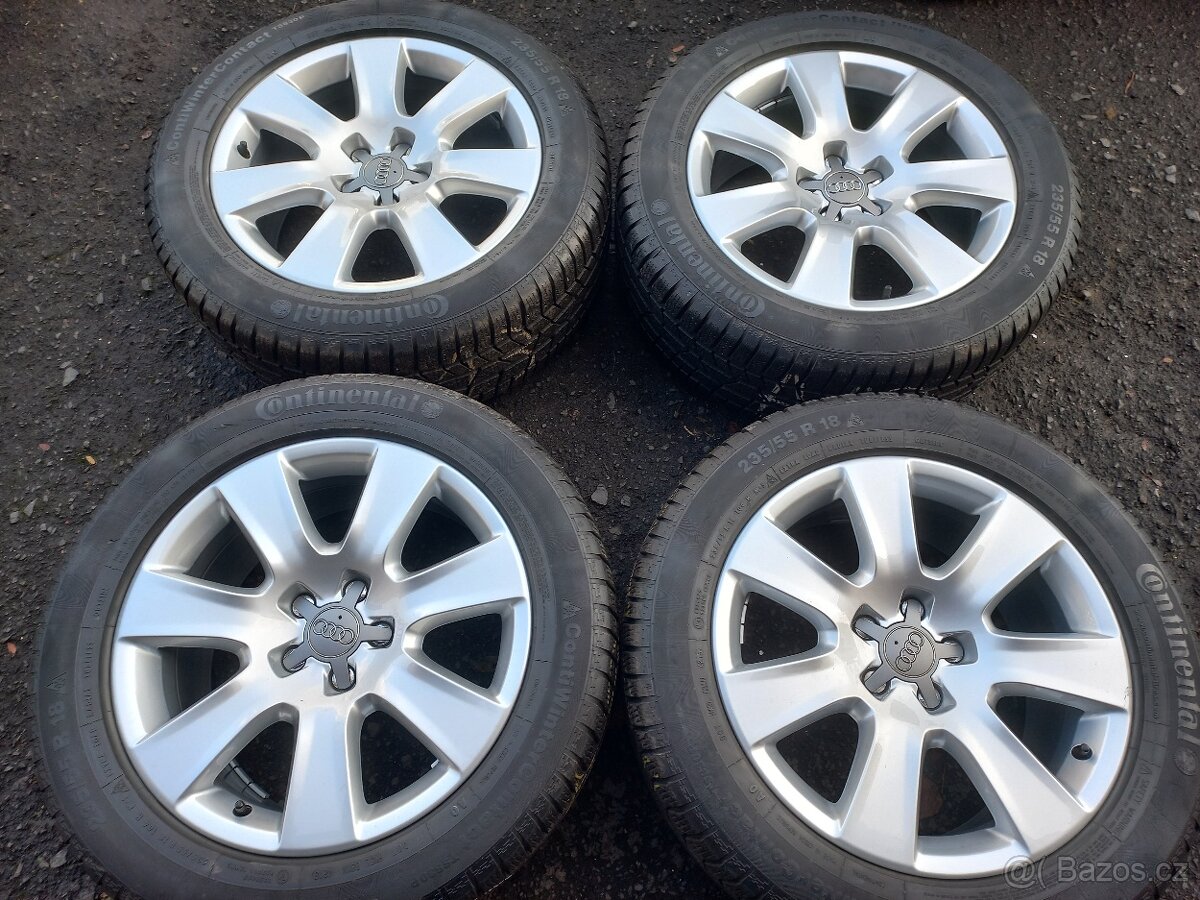 Prodám sadu Orig ALU kol Audi 235/55R18 zimní