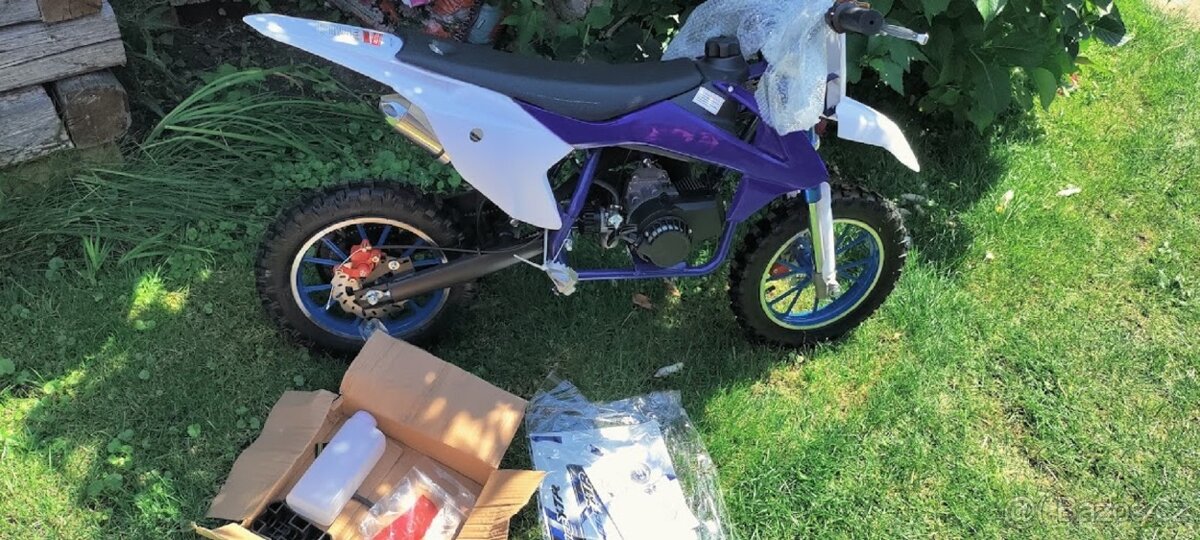 Nová dětská benzinová minikroska 49ccm modrá