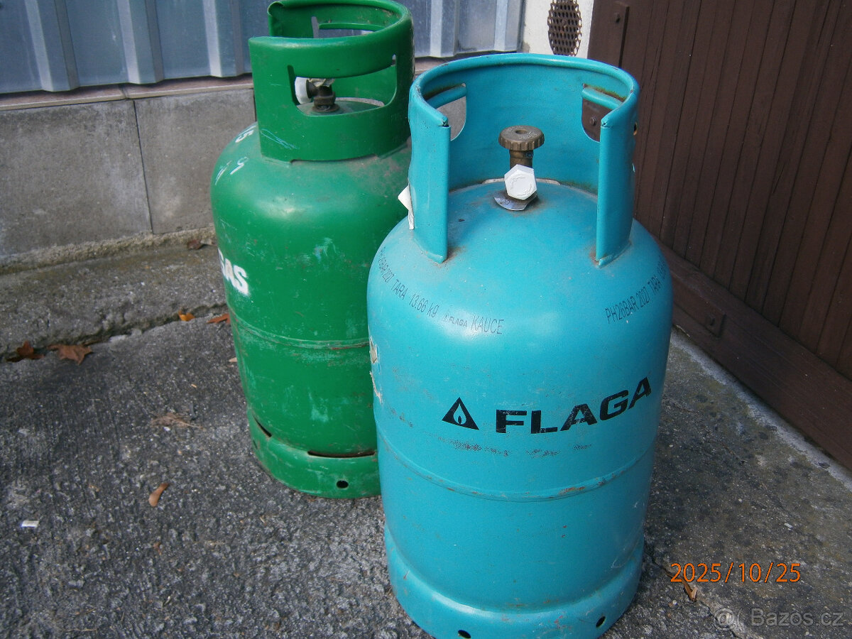 propanbutanové láhve,bomby 10 kg,2kg - prázdná,reg.ventil