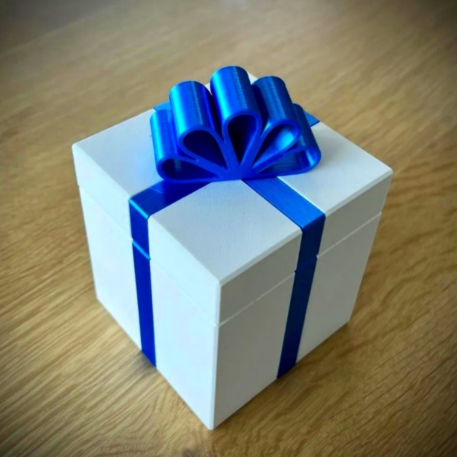 Originální dárková krabička z 3D tisku – s mašlí