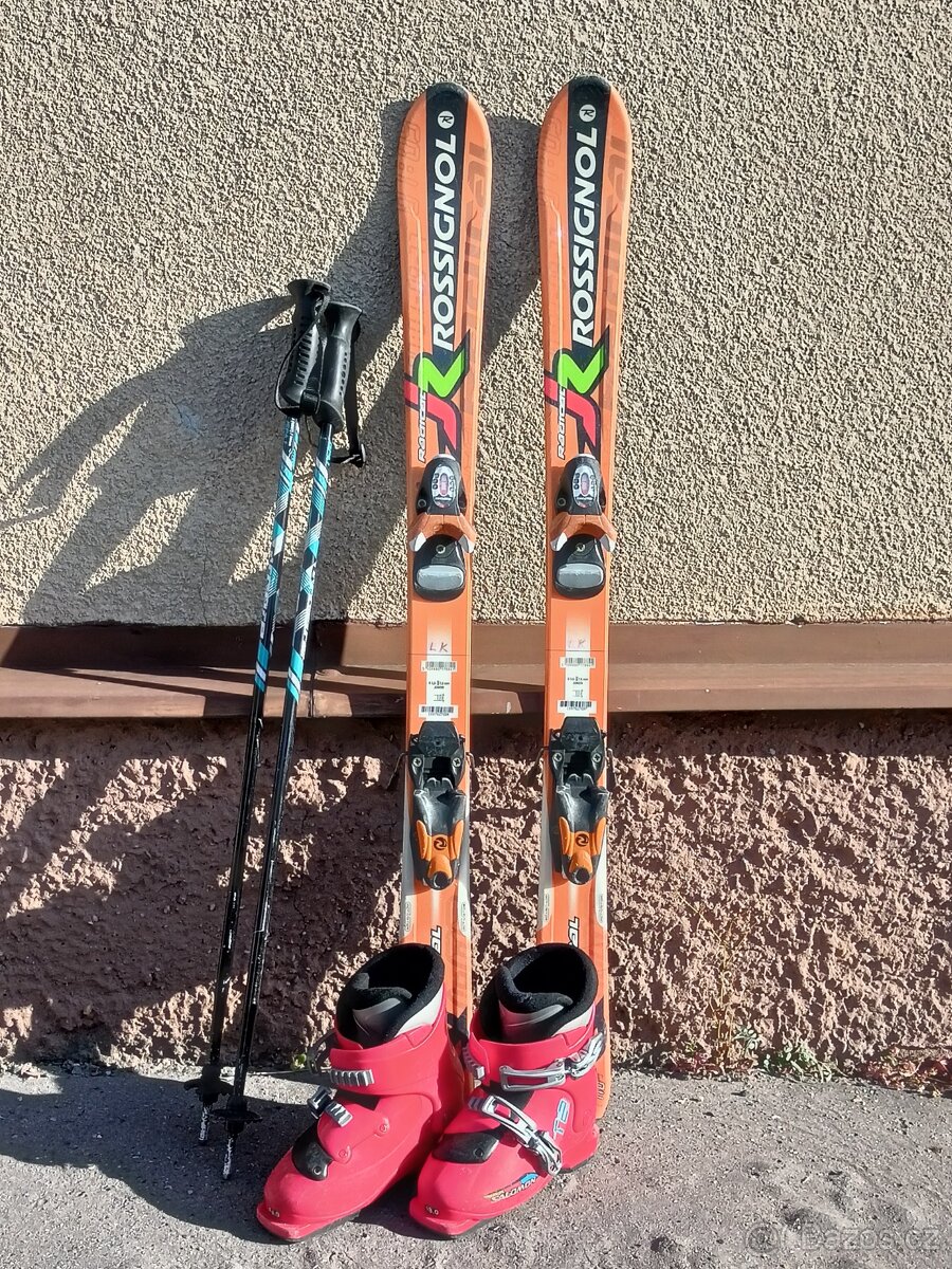 Dětské lyže Rossignol 110 cm, boty, hůlky