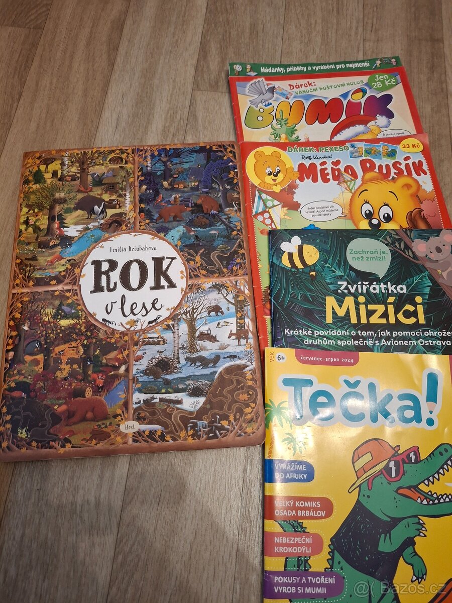 Rok v lese kniha jako nová, plus 4 časopisy