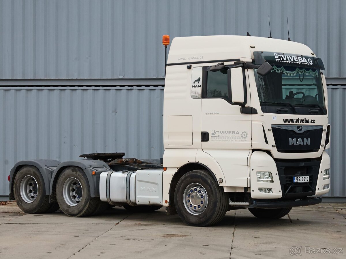 MAN TGX 26.500, EURO 6, 6x4, STANDARD, RETARDÉR, DVOUOKRUHOV