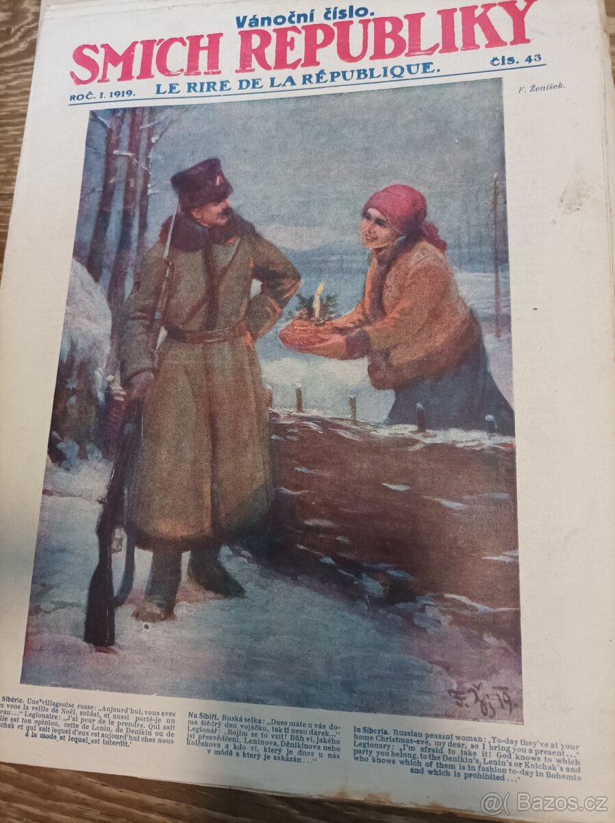Staré noviny SMÍCH REPUBLIKY ,1919.