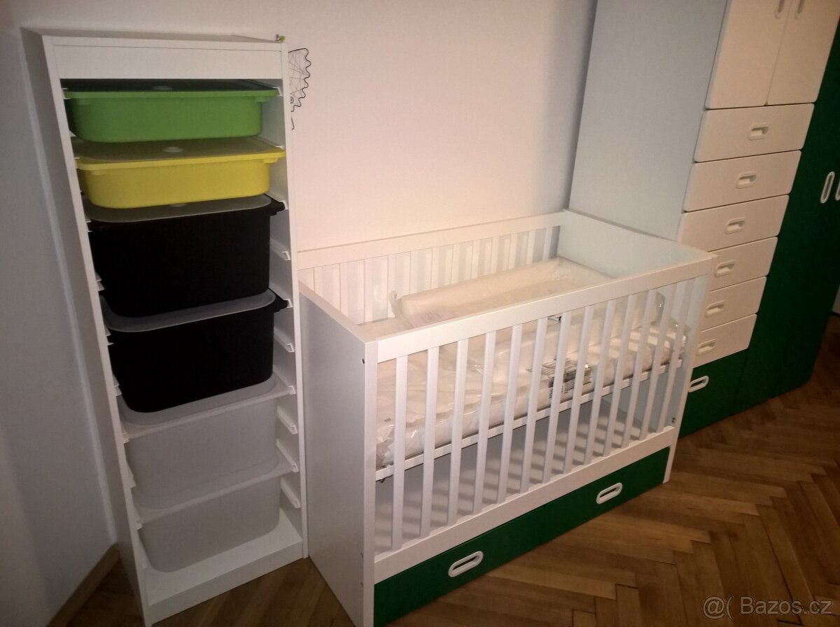 Postýlka IKEA STUVA 120×60 cm, + 2 zásuvky